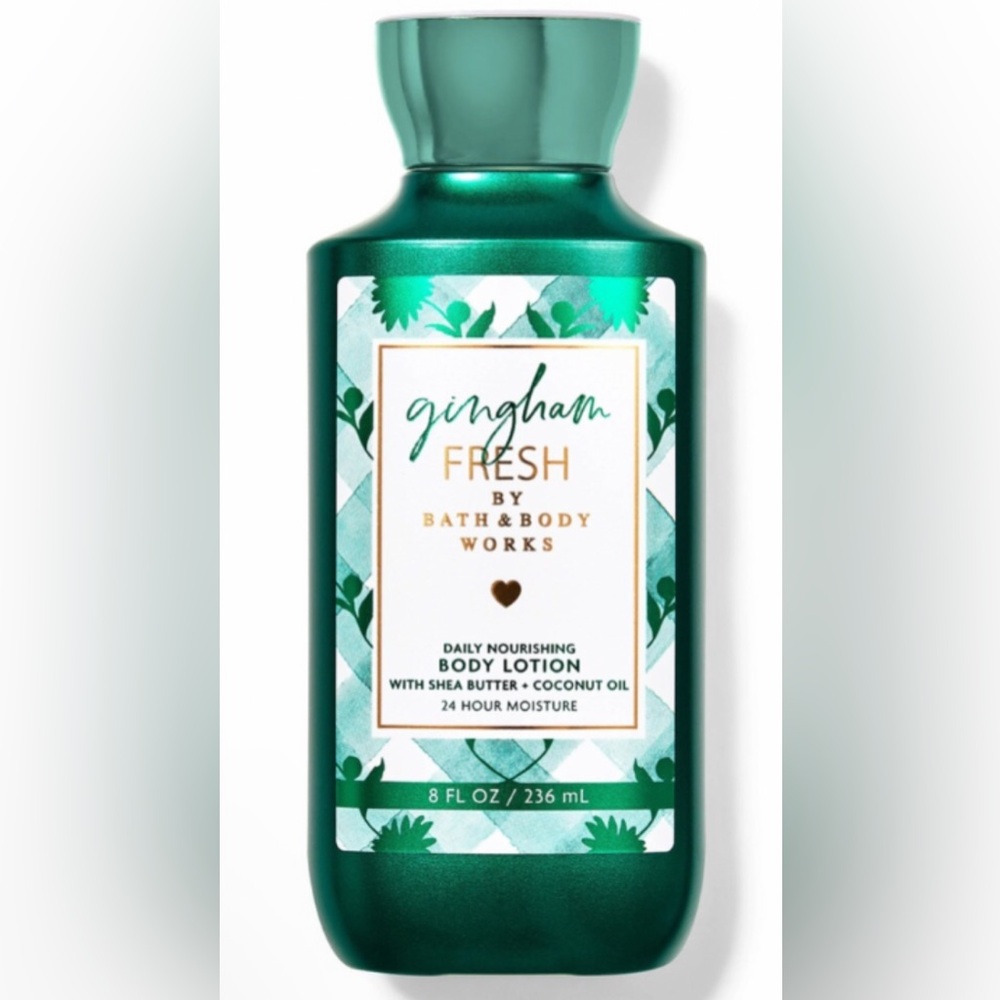 Bath & Body Works Gingham Fresh Body Lotion - Teal and Cream | NEW 8oz Full Size